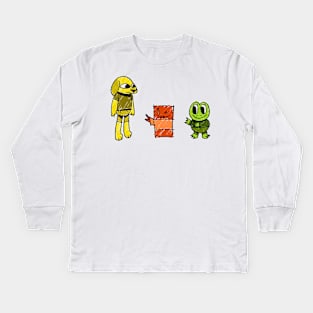 Frog Dog Log - Scribble Kids Long Sleeve T-Shirt